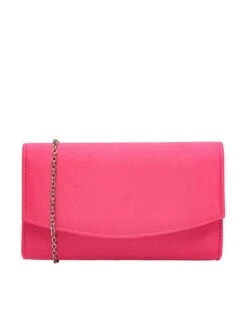 Ravel Ardee Magenta Pink Satin Clutch Bag - Magenta Pink Satin