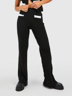 Boohoo Fine Gauge Knitted Wide Leg Trouser - Black -RIVE IS Clothing Shop VQGMA SQ4 0000000004 BLACK MDd