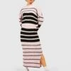 Boohoo Stripe Jumper And Skirt Knitted Co-ord - Pink