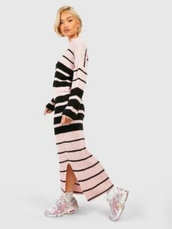 Boohoo Stripe Jumper And Skirt Knitted Co-ord - Pink -RIVE IS Clothing Shop VQGW0 SQ3 0000000063 PINK MDo