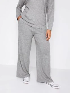 M&Co Charcoal Soft Touch Wide Leg Trouser