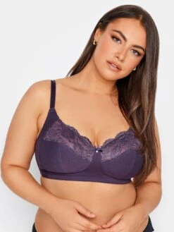 Yours 2pk Cotton Lace Non Wire Non Pad Bra -RIVE IS Clothing Shop VQJ3Q SQ3 0000000039 PURPLE MDo