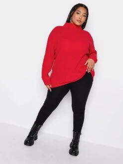 Yours Mixed Rib Jumper Racing Red -RIVE IS Clothing Shop VQJ49 SQ3 0000000017 RED MDo