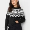 Long Tall Sally Mono Fairisle Placement Jumper