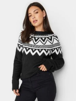 Long Tall Sally Mono Fairisle Placement Jumper