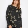 Long Tall Sally Black Aop Star Jumper -RIVE IS Clothing Shop VQJ5Z SQ1 0000000004 BLACK MDf