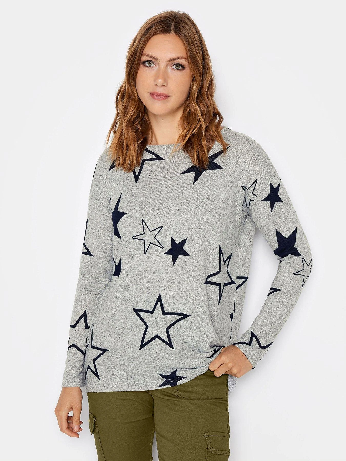 Long Tall Sally Grey Aop Star Jumper 3 Long Tall Sally Grey Aop Star Jumper