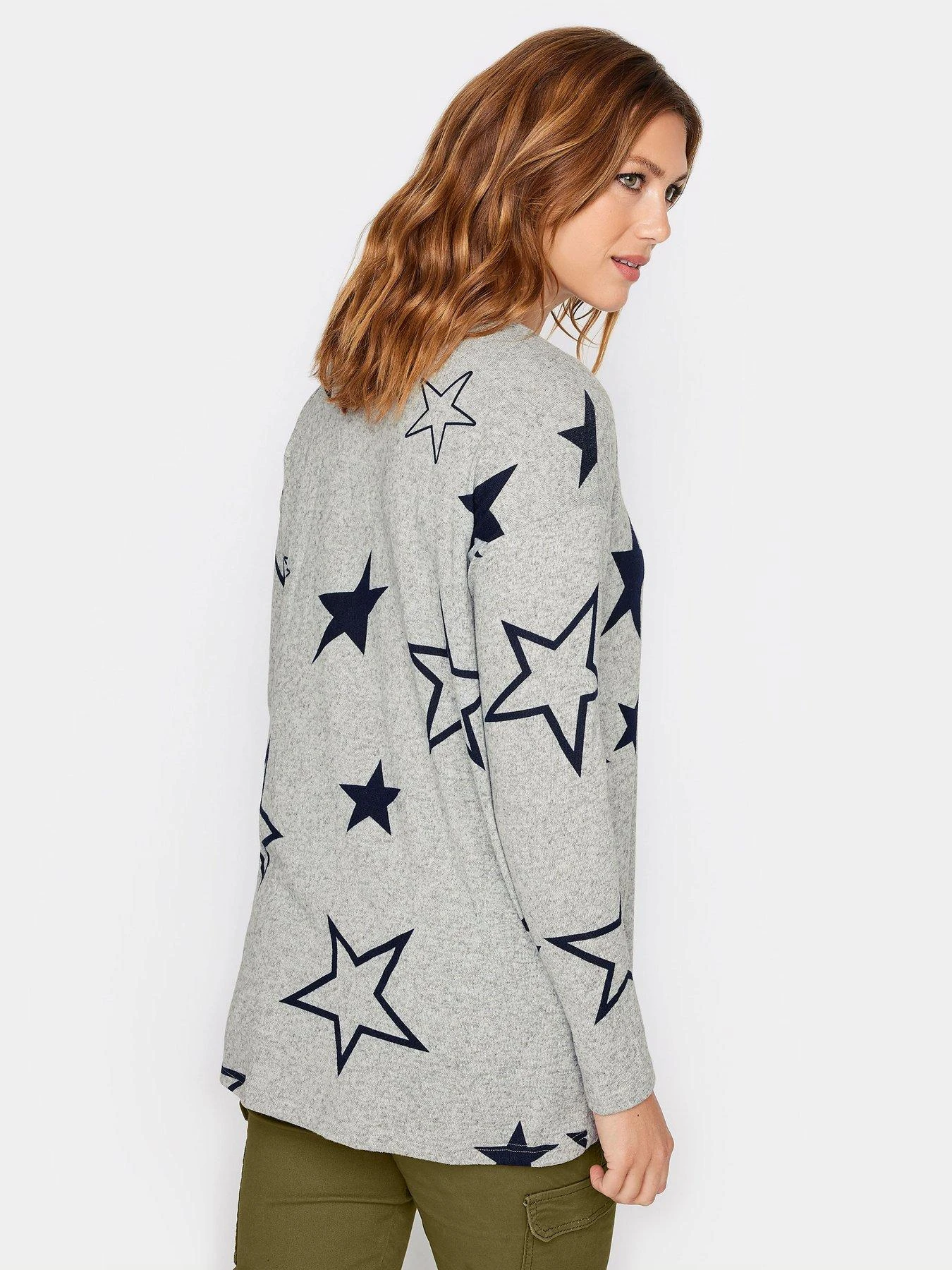 Long Tall Sally Grey Aop Star Jumper 4 Long Tall Sally Grey Aop Star Jumper - Image 2