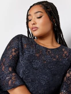 Yours Sweetheart Neck Lace Party Swing Blue -RIVE IS Clothing Shop VQJ9H SQ4 0000000020 BLUE MDd