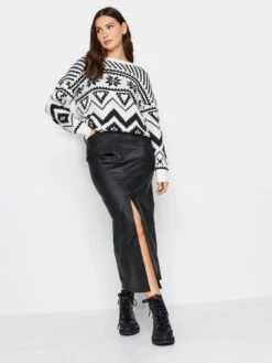 Long Tall Sally Black Coated Midi Skirt -RIVE IS Clothing Shop VQJCK SQ3 0000000004 BLACK MDo