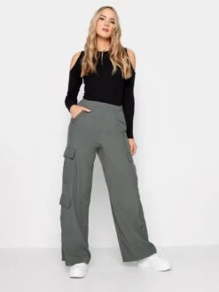 Long Tall Sally Elastic Waist Grey Cargos 34 Inch -RIVE IS Clothing Shop VQJCN SQ3 0000000005 GREY MDo