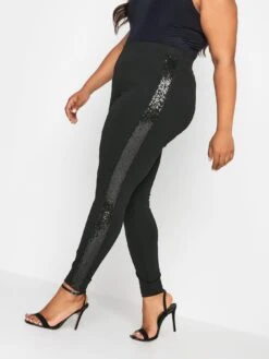 Yours Ponte Sequin Stripe Legging