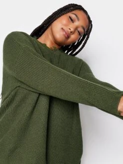 Yours Fashion Distressed Jumper Khaki -RIVE IS Clothing Shop VQJD9 SQ4 0000000047 GREEN MDd