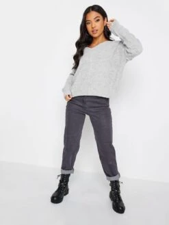 PixieGirl Petite V Neck Jumper -RIVE IS Clothing Shop VQL75 SQ3 0000000005 GREY MDo