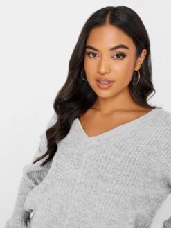 PixieGirl Petite V Neck Jumper -RIVE IS Clothing Shop VQL75 SQ4 0000000005 GREY MDd