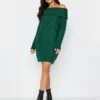 PixieGirl Petite Bardot Tunic Dress - Green