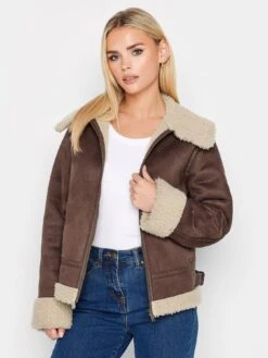 PixieGirl Petite Aviator Jacket - Brown