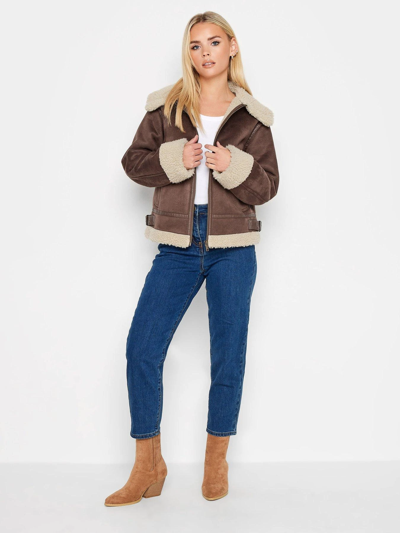 PixieGirl Petite Aviator Jacket - Brown 5 PixieGirl Petite Aviator Jacket - Brown - Image 3