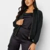 PixieGirl Petite Satin Bomber Jacket - Black 1 PixieGirl Petite Satin Bomber Jacket - Black -RIVE IS Clothing Shop VQL7O SQ1 0000000004 BLACK MDf