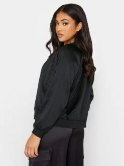 PixieGirl Petite Satin Bomber Jacket - Black -RIVE IS Clothing Shop VQL7O SQ2 0000000004 BLACK MDb