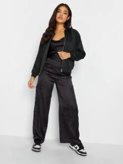 PixieGirl Petite Satin Bomber Jacket - Black -RIVE IS Clothing Shop VQL7O SQ3 0000000004 BLACK MDo