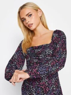 PixieGirl Petite Ditsy Ruched Front Dress -RIVE IS Clothing Shop VQL7R SQ4 0000000063 PINK MDd