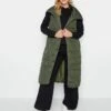 PixieGirl Petite Funnel Neck Onion Quilt Gilet - Green