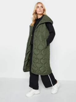 PixieGirl Petite Funnel Neck Onion Quilt Gilet - Green -RIVE IS Clothing Shop VQL7X SQ3 0000000047 GREEN MDo