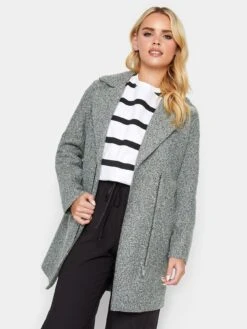 PixieGirl Petite Boucle Biker Coat - Grey