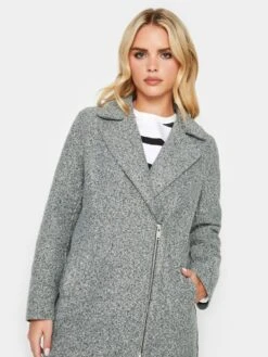 PixieGirl Petite Boucle Biker Coat - Grey -RIVE IS Clothing Shop VQL82 SQ4 0000000005 GREY MDd