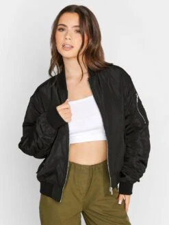 PixieGirl Petite Bomber Jacket - Black