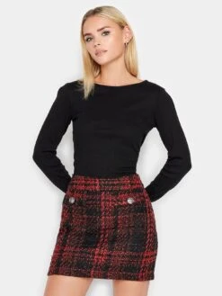 PixieGirl Petite Check Boucle Mini Skirt