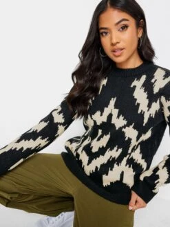 PixieGirl Petite Abstract Jacquard Jumper -RIVE IS Clothing Shop VQL8K SQ4 0000000004 BLACK MDd