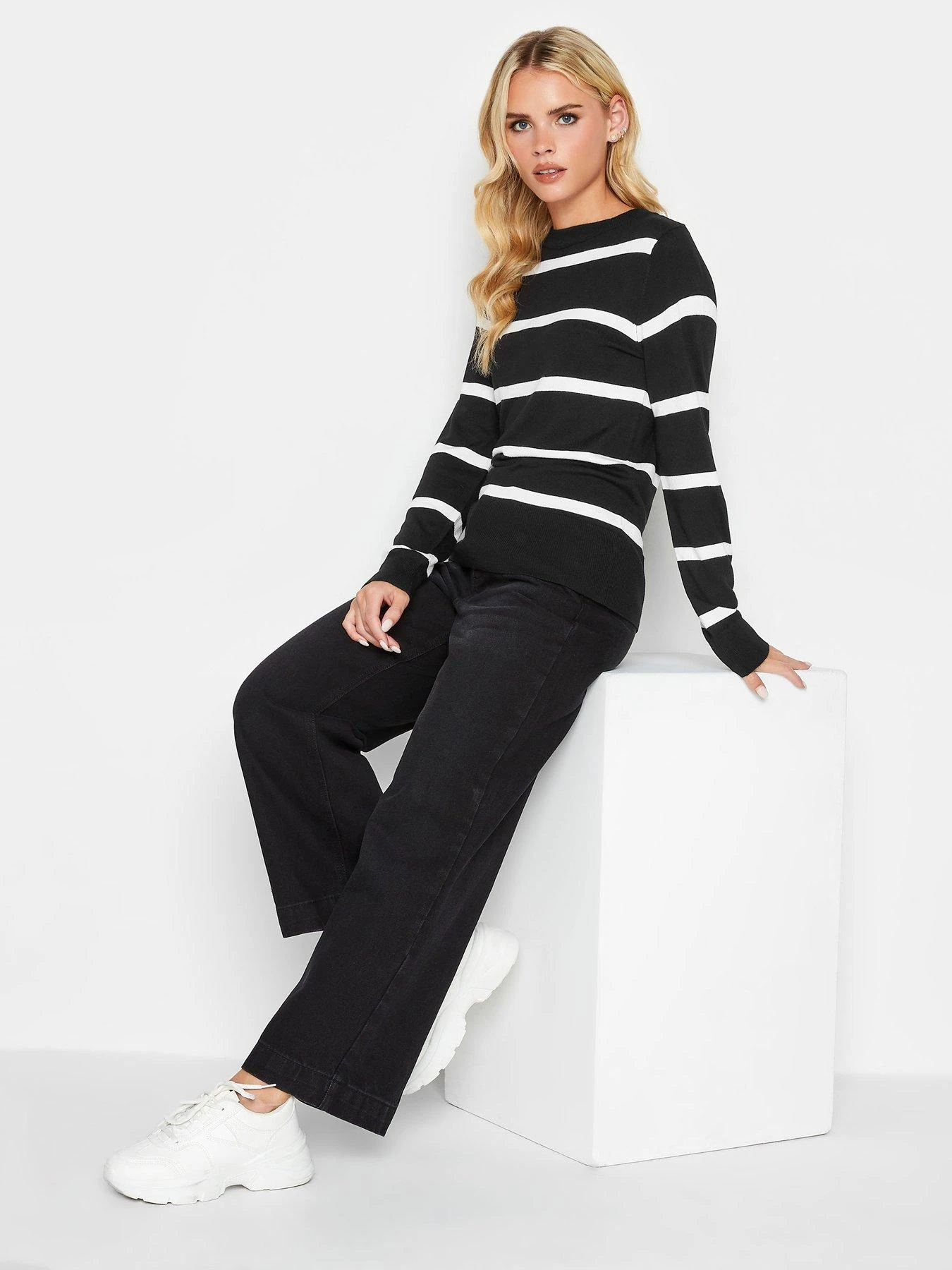 PixieGirl Petite Mono Stripe Jumper 5 PixieGirl Petite Mono Stripe Jumper - Image 3