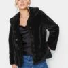 PixieGirl Petite Plush Faux Fur Coat - Black