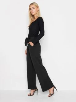 PixieGirl Petite Belted Wide Leg Trouser - Black -RIVE IS Clothing Shop VQL97 SQ3 0000000004 BLACK MDo