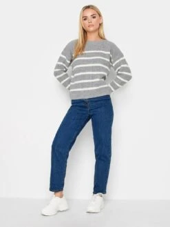 PixieGirl Petite Neutral Stripe Crew Nk Jumper -RIVE IS Clothing Shop VQL9I SQ3 0000000143 BROWN MDo
