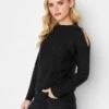 PixieGirl Petite Black Cold Shoulder Jumper