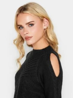 PixieGirl Petite Black Cold Shoulder Jumper -RIVE IS Clothing Shop VQL9U SQ4 0000000004 BLACK MDd