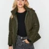 PixieGirl Petite Diamond Quilt Hooded Jacket - Green