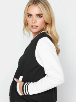PixieGirl Petite Varsity Bomber Jacket - Black 9 PixieGirl Petite Varsity Bomber Jacket - Black -RIVE IS Clothing Shop VQLA6 SQ4 0000000004 BLACK MDd
