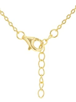 The Love Silver Collection Sterling Silver Yellow Gold Plated White Enamel Rectangle Frame Necklace -RIVE IS Clothing Shop VQOBI SQ3 0000000036 GOLD SLd