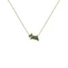Radley Radley Hay's Mews Ladies 18ct Pale Gold Plated Sterling Silver Malachite Coloured Resin Jumping Dog Necklace