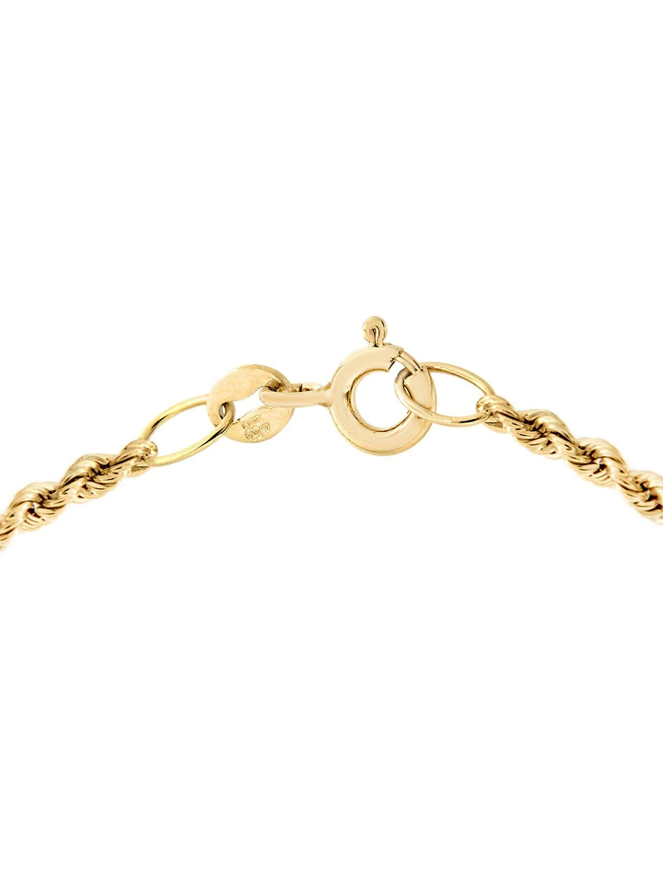 Love GOLD 9ct Yellow Gold Hollow Rope-and-Ball Chain Bracelet 6 Love GOLD 9ct Yellow Gold Hollow Rope-and-Ball Chain Bracelet - Image 4