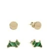 Radley Radley Ladies Dukes Place 18ct Pale Gold Plated Round Disc And Green Malachite Coloured Resin Jumping Dog Twin Pack Earring Set -RIVE IS Clothing Shop VQQ9Q SQ1 0000000029 MULTI SLf