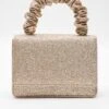 Quiz Gold Glitter Mini Ruched Bag