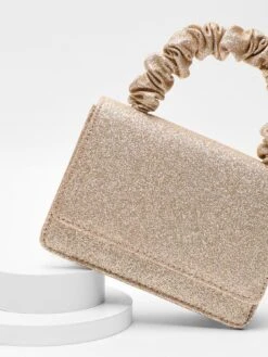 Quiz Gold Glitter Mini Ruched Bag -RIVE IS Clothing Shop VQSTE SQ5 0000000036 GOLD SLi