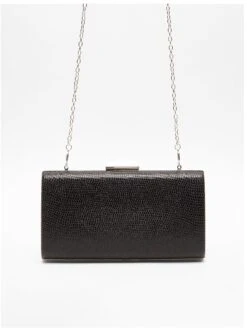 Quiz Black Snake Print Clutch Bag