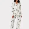 CHELSEA PEERS Maternity Cream Giraffe Button Up Long Pyjama Set