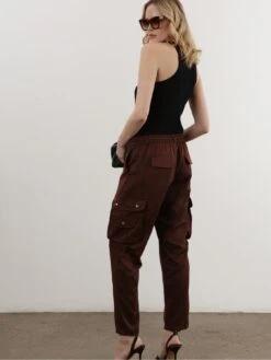 Religion Slim Leg Chocolate Cargo Trouser With Drawstring Details - Brown -RIVE IS Clothing Shop VQW84 SQ3 0000000143 BROWN MDo